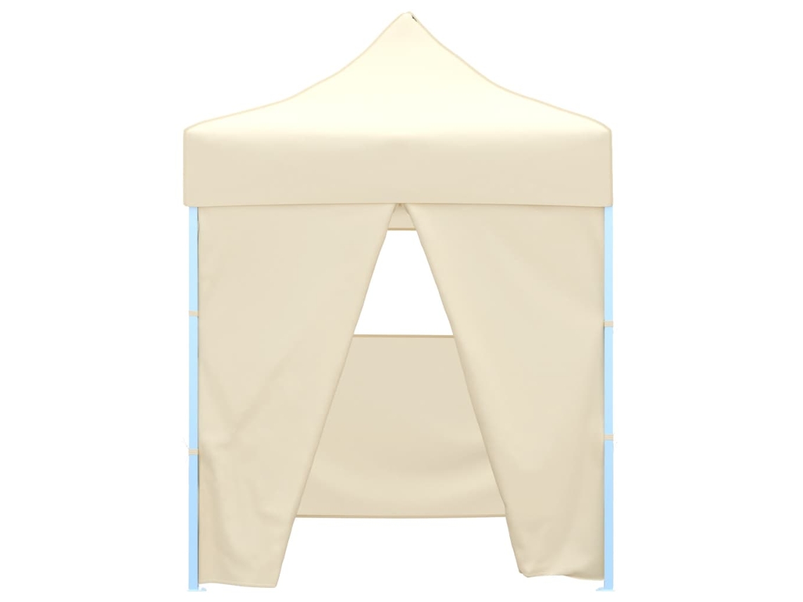 Carpa plegable profesional para fiestas, 4 paredes, 2x2 m, color acero crema.