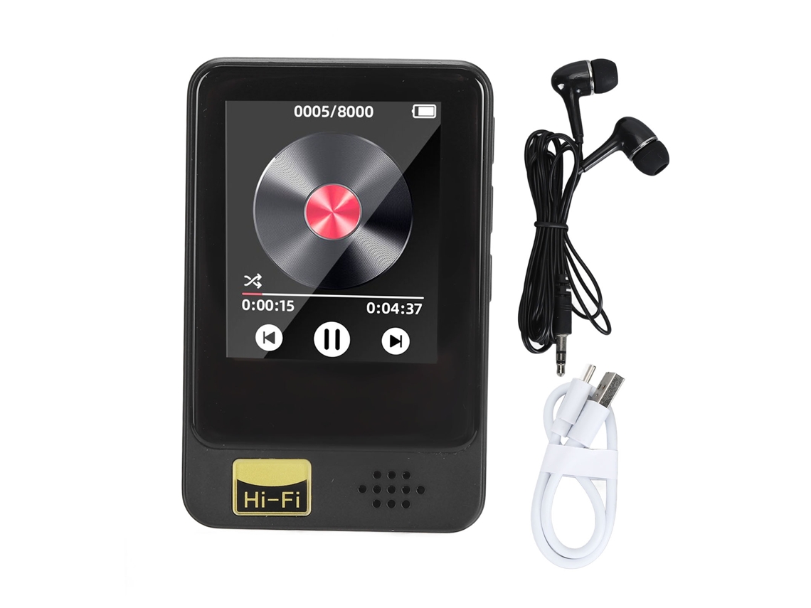 Reproductor MP3/MP4 sin tarjeta Yizhood T5 de 1,77 pulgadas (negro)