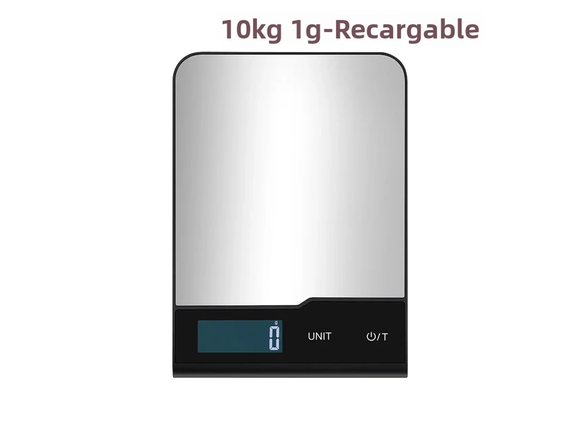 Báscula de cocina electrónica recargable para uso doméstico, acero inoxidable Mdug (10 kg/1 g)