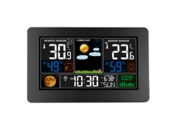 Reloj de estación meteorológica 3 en 1, reloj Digital montado en la pared, termómetro, higrómetro, barómetro, 220V negro