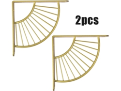 Estante de pared con soporte de acero inoxidable para montaje en pared, soporte triangular flotante para cocina, dormitorio, oficina, dorado, 20 cm
