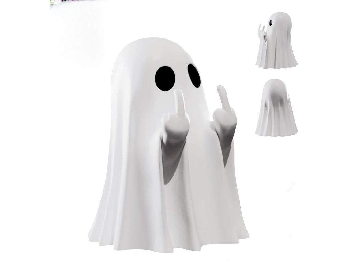 Fantasma de Halloween con dedo medio aterrador, para uso en interiores y exteriores, mesa/dormitorio ZYBLSSBB