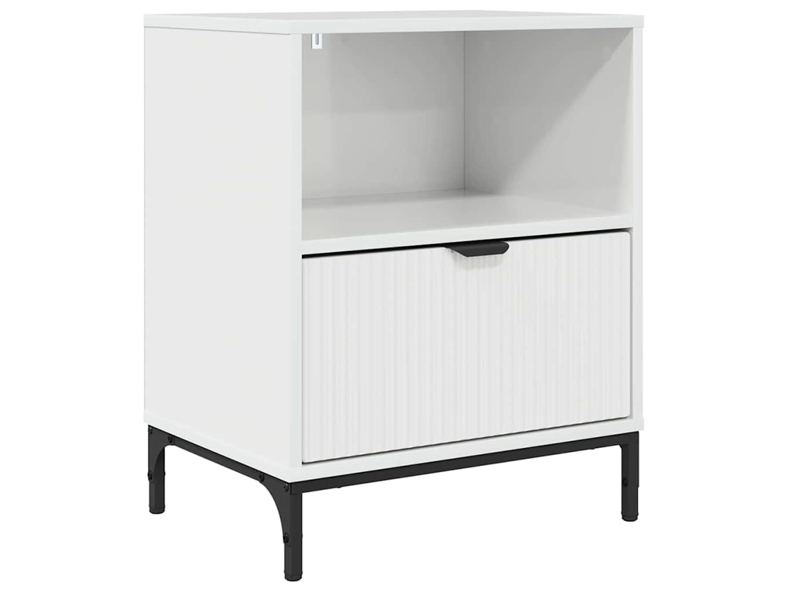 Maison Exclusive - Con Cajón Blanco Brillante 49 X 36 X 61 Cm Madera Contrachapada