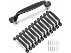 10 Tiradores Negros Para Armarios De Cocina De 96 Mm, De Aleación De Aluminio, Con Tornillos.