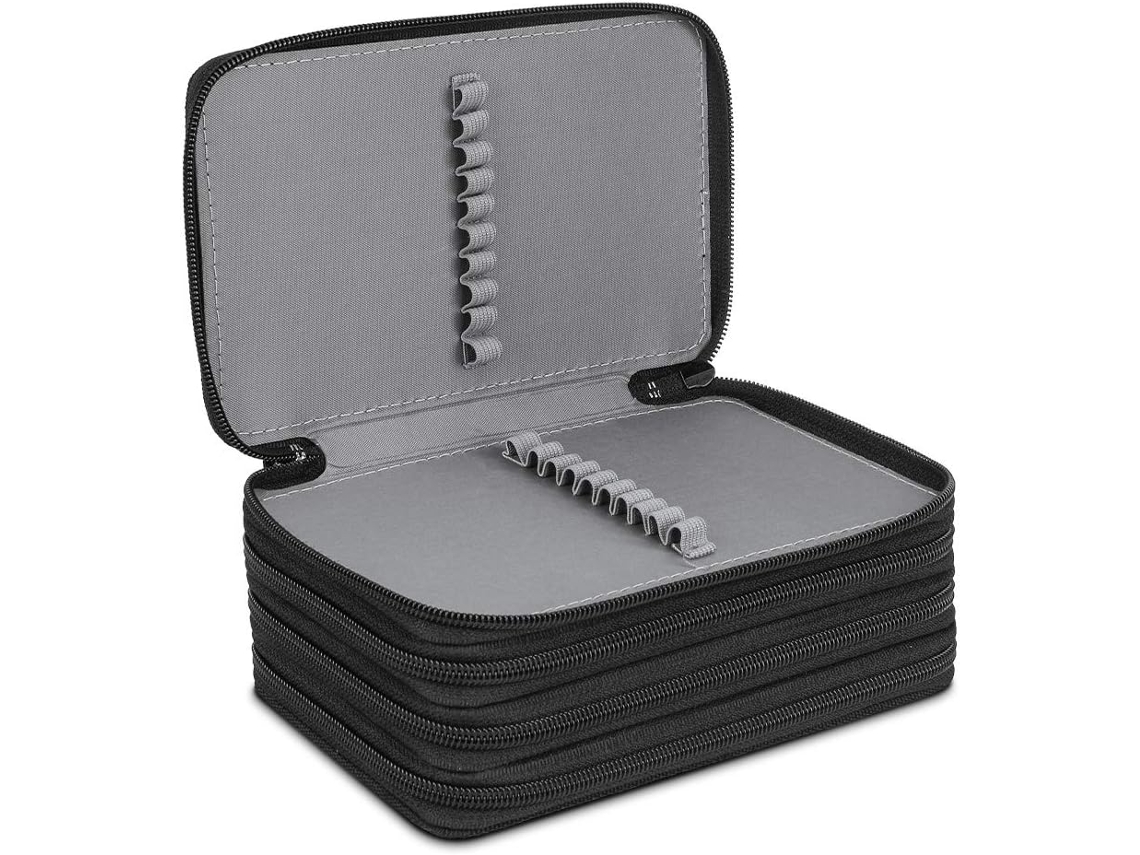 JILLIOPER Estuche para Lápices 72 Ranuras, Bolsa Escolar con Gran Capacidad, Porta-Lápices de Colores con Bolsillo Interior