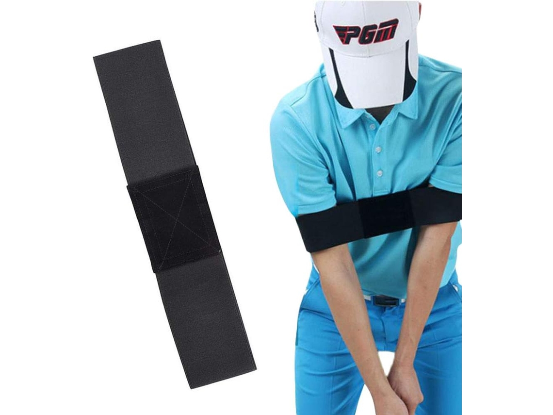 Innovador entrenador de swing de golf, ayuda elástica para la corrección del swing, garantiza una posición constante del brazo para un mejor juego y una ejecución correcta.