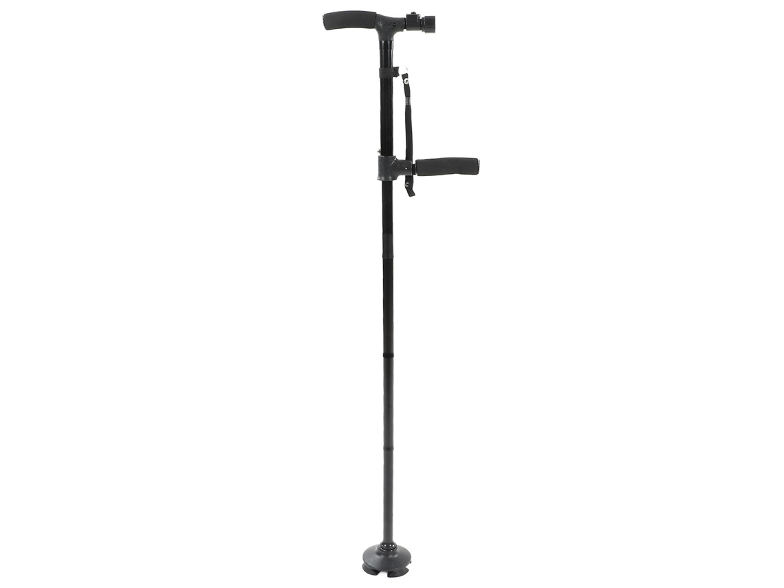 Bastón plegable con luz LED, giratorio 360 grados, portátil para personas mayores, bastón inferior retráctil, altura ajustable.