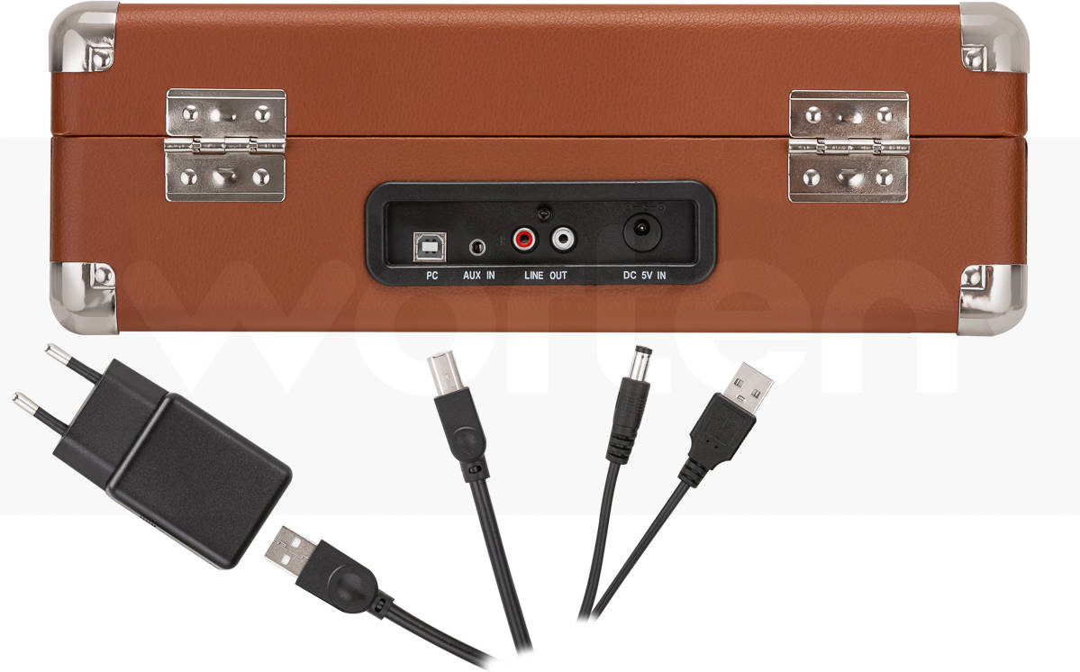 Giradiscos Denver Vpl120 usb 2wx1 tocadiscos digitalizador vpl120marron con electronics 220694 retro 2w