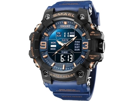 VEANXIN Reloj de pulsera impermeable para hombre Reloj despertador LED-Azul