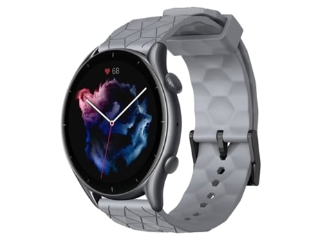 Correa de reloj inteligente para Amazfit GTR 3 22 mm Silicona de color sólido con patrón de fútbol (Gris)