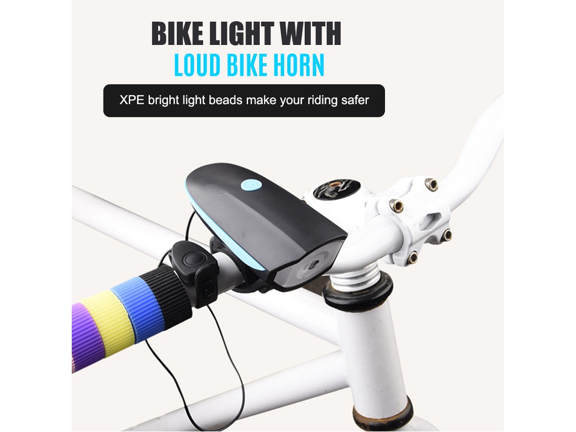 Faro Delantero Recargable Usb Para Bicicleta Con Bocina, 120 Db, 250 Lúmenes, 3 Modos De Iluminación, 5 Sonidos De Alerta - Accesorios Para Bicicleta