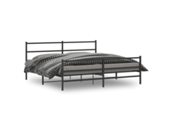 Estructura Cama Sin Colchón Con Estribo Metal Negro 180x200 Cm