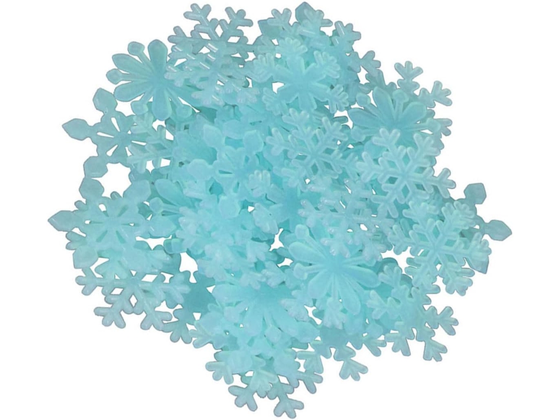 300 Pegatinas De Copos De Nieve Que Brillan En La Oscuridad Para La Decoración Navideña De Ventanas.