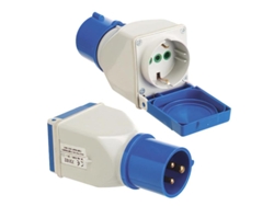 Adaptador industrial WOLFPACK LINEA PROFESIONAL cetac-schuko simple 2p con tapa (1 unidad)