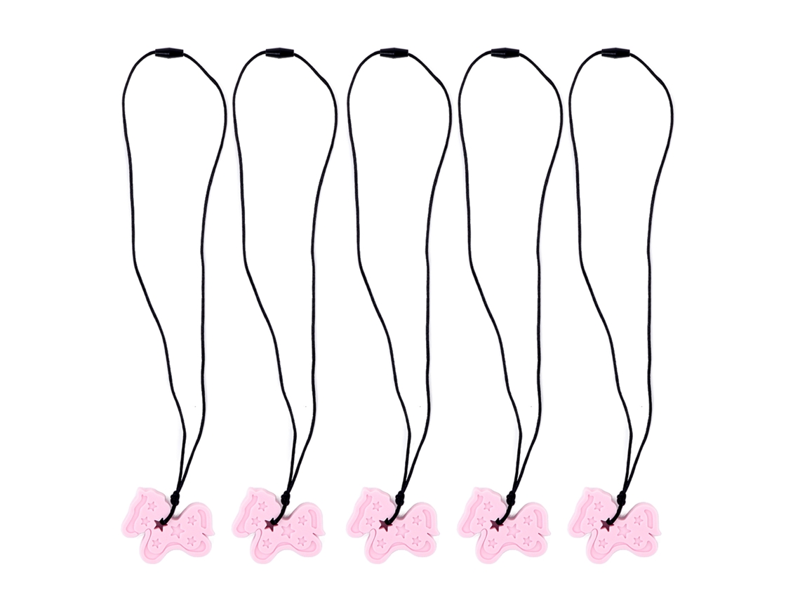 Colgantes De Silicona Para Chupete De Bebé Con Textura Para Aliviar La Inflamación De Las Encías, Color Rosa Claro.