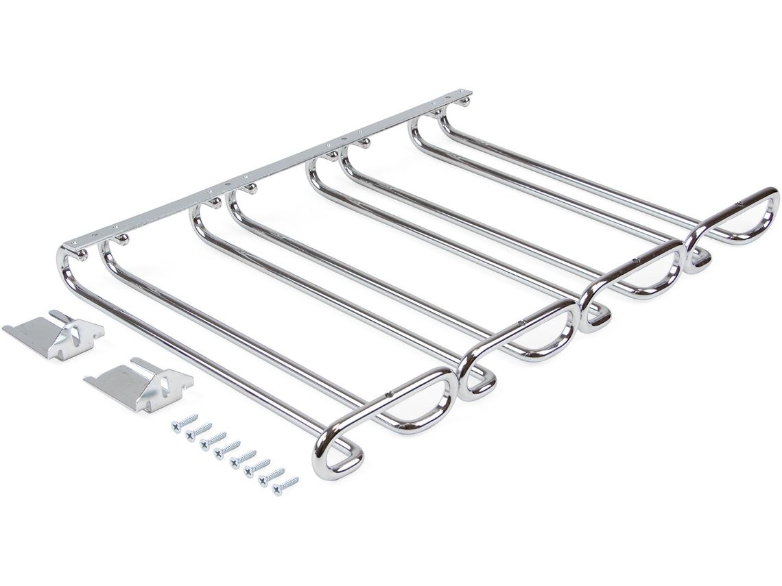 EMUCA Portavasos para Mueble de 4 Filas - Largo 280mm - Acero - Cromo