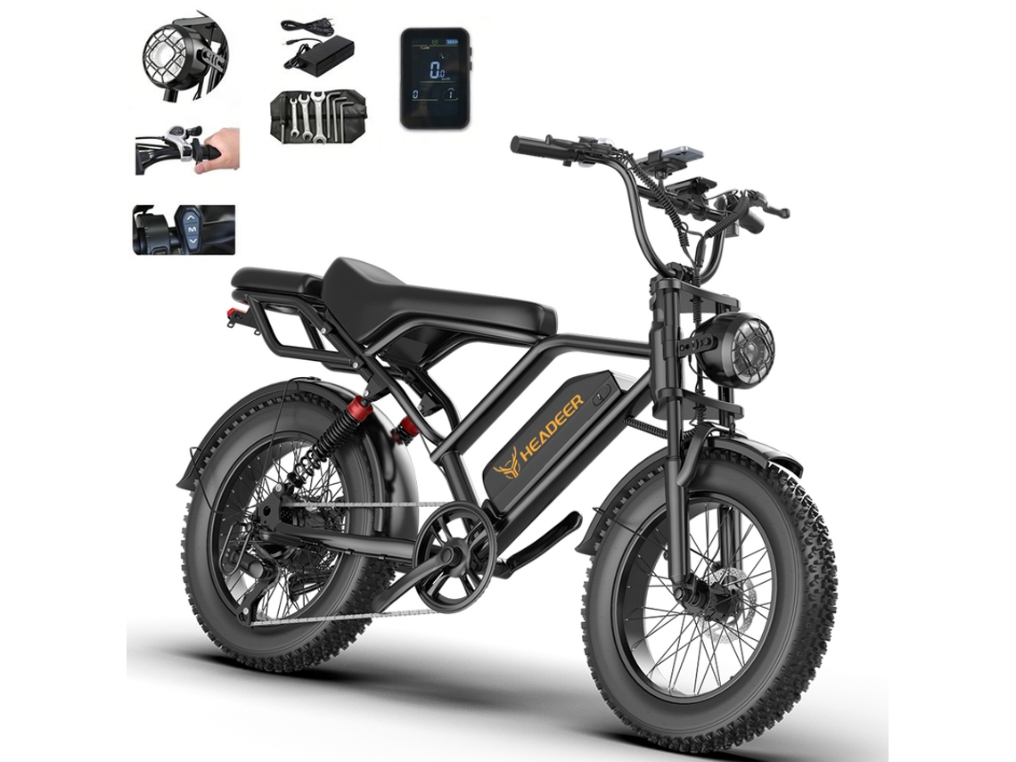 Motocicleta Eléctrica Aairsk Bk20, Batería 48 V 20 Ah, Bicicleta Eléctrica 20x4,shimano 5 Velocidades, Motor 250w, Suspensión Completa