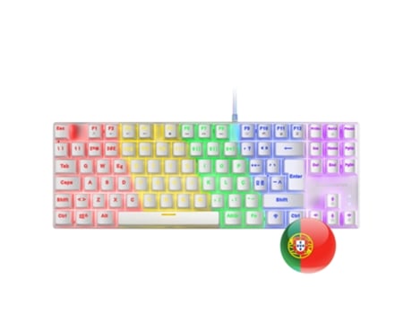 Teclado Frgb MARS GAMING Mk80 (Interruptor Blanco - Mecánico Rojo - Portugués)