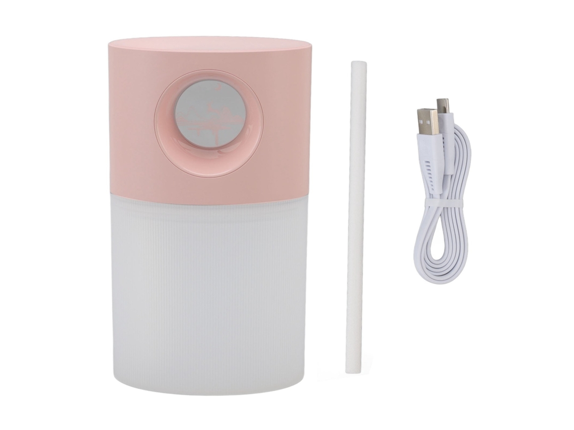 Mini Humidificador Portátil Recargable Con Luz Nocturna, Niebla Fina, Silencioso, 350 Ml, Rosa.