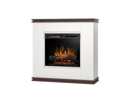 Chimenea LED eléctrica independiente VENA 23' Blanco mate / Roble 103 x 100 x 35.4 OUTINFIRE