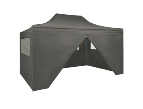 MAISON EXCLUSIVE Carpa plegable profesional 4 paredes acero gris antracita 3x4 m