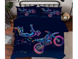 Funda de Edredón AJ WALLPAPER 3D motociclista 23 (200 x 225cm)