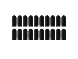 (Paquete de 20, Negro) Protectores de dedos resistentes al sudor y antideslizantes para pantallas táctiles, protectores de dedos transpirables para videojuegos.