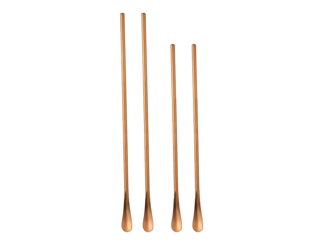 Cucharas largas de acero inoxidable (4 unidades) para café, té helado y postre.
