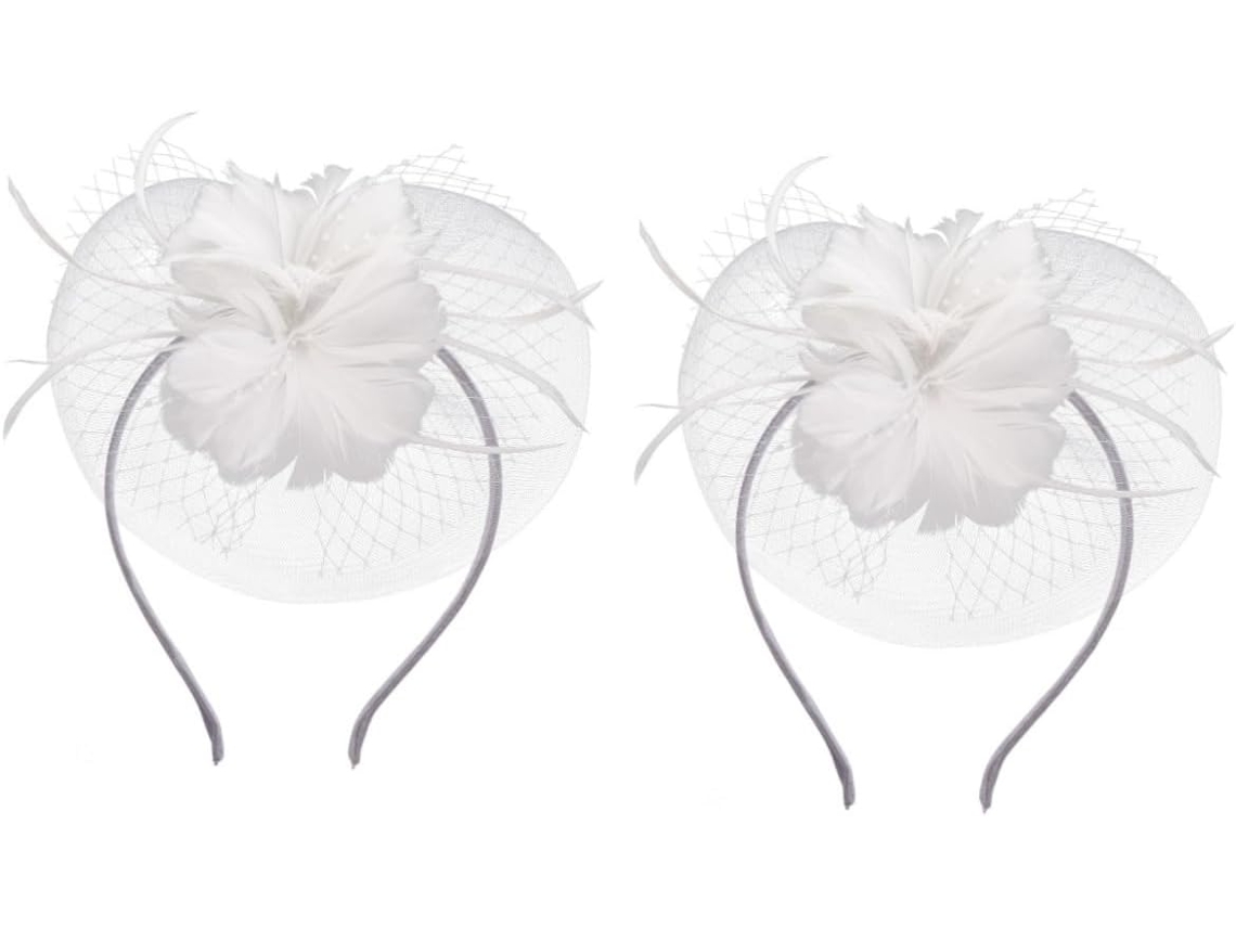 Tocado De Novia Elegante De 2 Piezas Con Plumas Y Accesorio Para El Cabello Para Fiestas Y Eventos.