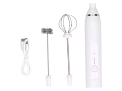 Espumador De Leche Eléctrico Portátil, 3 Velocidades, Usb, Batería Incluida, Acero Inoxidable, 2 Cabezales.