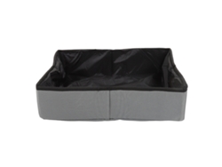 Caja de arena para gatos portátil, plegable e impermeable, color gris