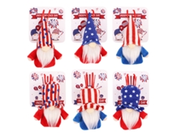 6 Colgantes Decorativos De Gnomos Patrióticos Para El Día De La Independencia De Ee. Uu. Con Tarjetas.