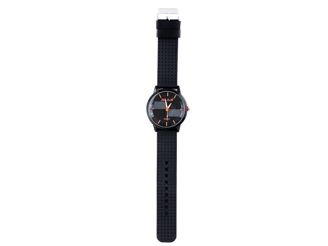 Reloj Analógico De Silicona Con Movimiento De Cuarzo Para Hombres, Dial Redondo (naranja)