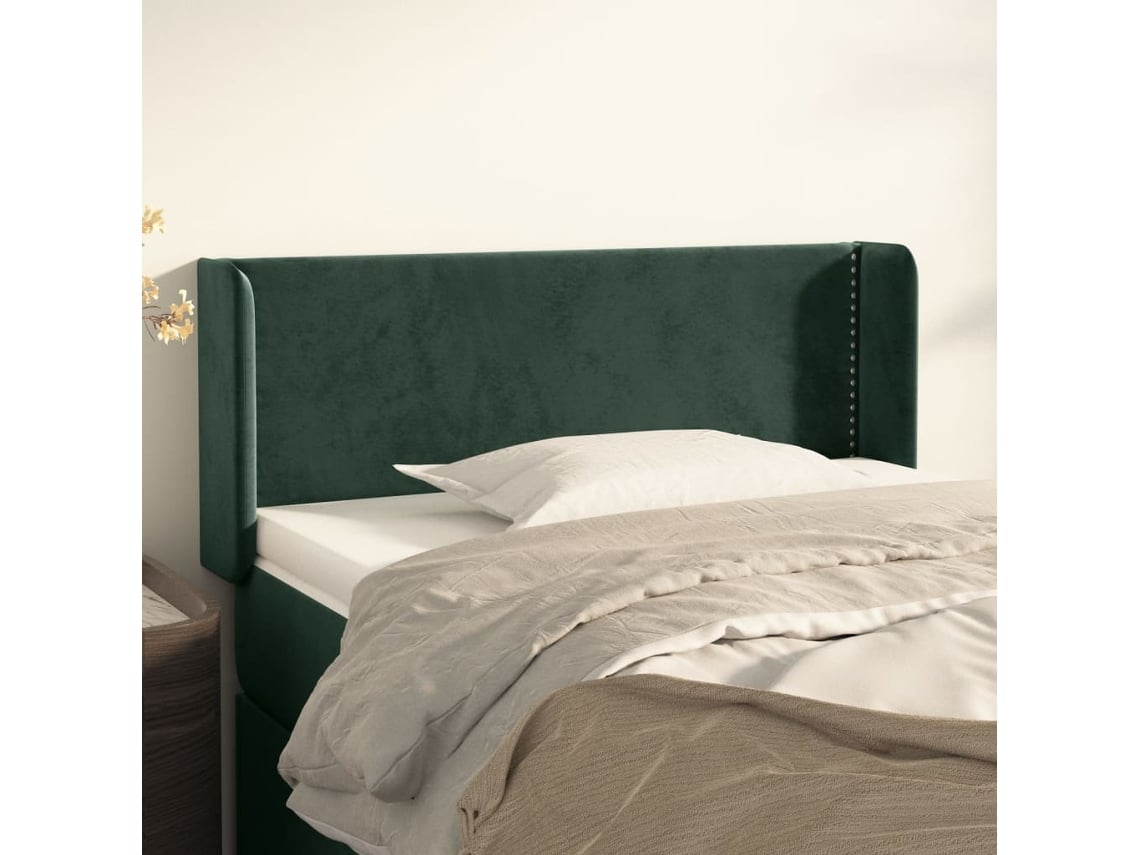 Cabecero De Terciopelo Verde Oscuro 103x16x78/88 Cm