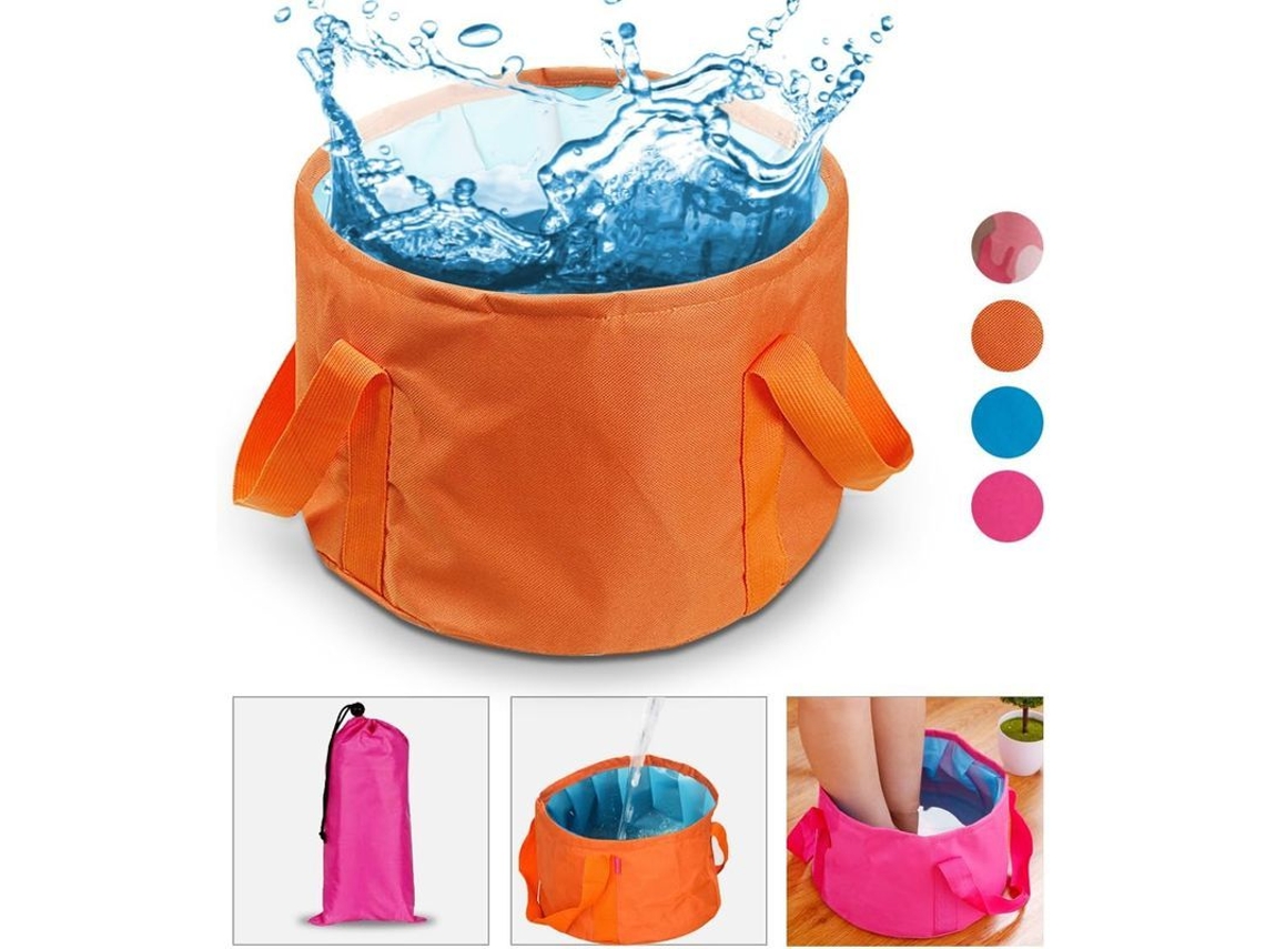 2026-cubo De Agua Plegable Ultraligero, Cubo De Campaña Impermeable Con Funda, Ideal Para Camping, Picnic Y Viajes, 15l, Naranja