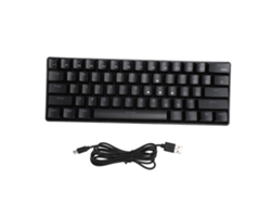 Teclado Mecánico De Modo Dual Con 61 Teclas, Interruptores Azules, Retroiluminación Rgb Para Windows, Color Negro.