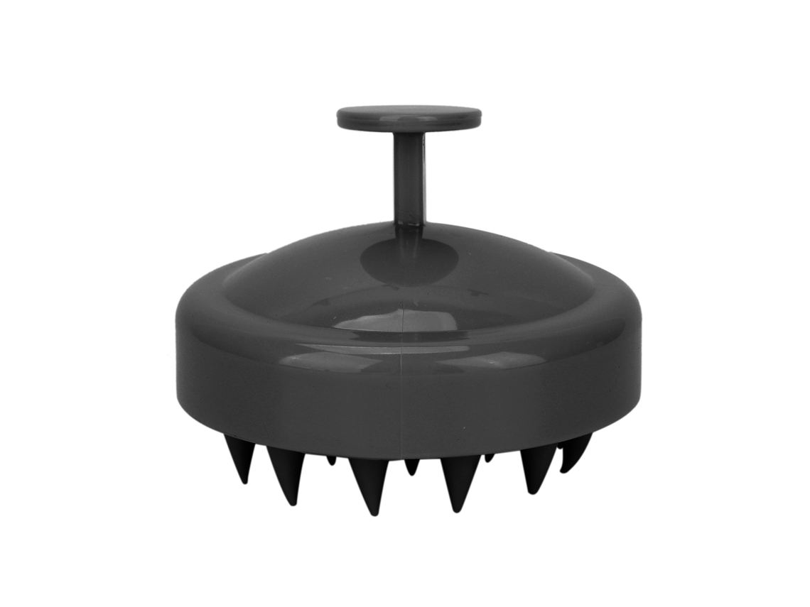 Cepillo De Masaje Para Cabello Y Cuero Cabelludo Con Cerdas De Silicona Suave, Cepillo Para Champú De Ducha, Negro