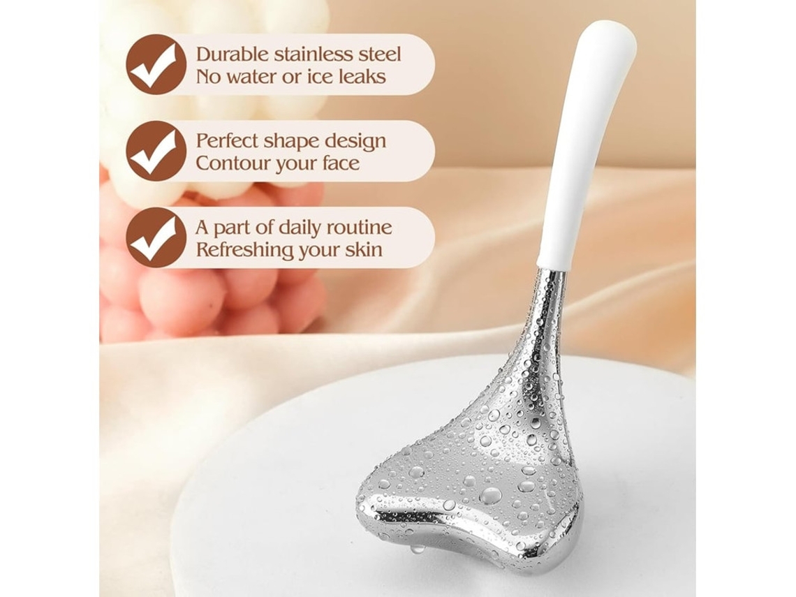 Palitos criogénicos para Gua Sha facial y masaje, 2 en 1, globos de hielo, herramientas para el cuidado facial de la piel para mujeres, Bestvite Cold Globes