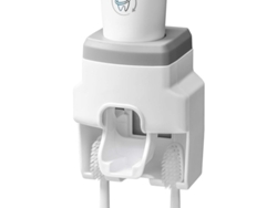 Dispensador Automático De Pasta De Dientes Y Soporte De Pared Para Cepillos De Dientes Con Base Que No Daña La Superficie.