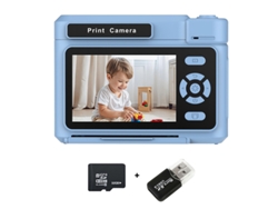 Cámara instantánea Chrui D15 con pantalla IPS de 2,4 pulgadas, tarjeta de 32 GB y lector de tarjetas (azul)