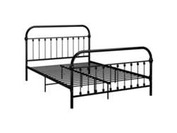 Maison Exclusive - Estructura Cama Sin Colchón Con Cabecero Metal Negro 160x200 Cm