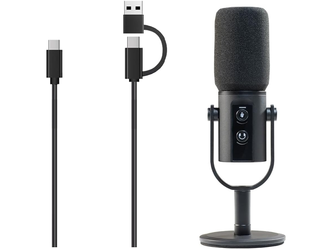 Micrófono De Grabación Dinámico Para Tarjeta De Sonido De Pc Con Función De Streaming Y Botón