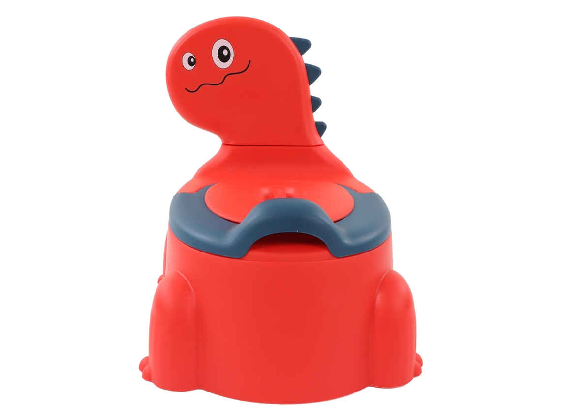 Vaso Sanitário Infantil Dinossauro Ergonômico Para Treinamento Com Base De Borracha Anti-derrapante Vermelho