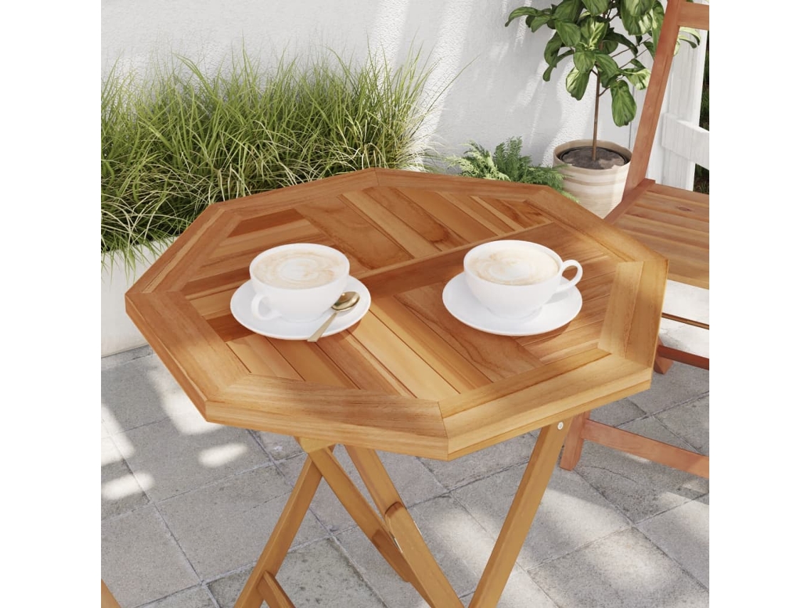 Tablero De Mesa Octogonal De Madera Maciza De Teca 60x60x2,5 Cm