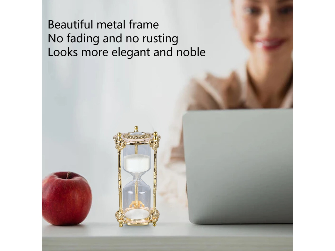 Reloj De Arena Antiguo De Metal, 15 Minutos, Decorativo Para El Hogar, La Oficina, Bodas, Dorado, Blanco