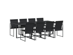 Maison Exclusive - Juego De Comedor Para Jardín 9 Piezas Textilene Negro