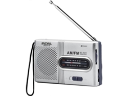 Rádio Portátil Pequeno, Prateado, Fm/am (mw), Botão De Sintonia Extragrande, Mini Rádio Com Alto-falante Embutido, Alimentado Por Bateria.