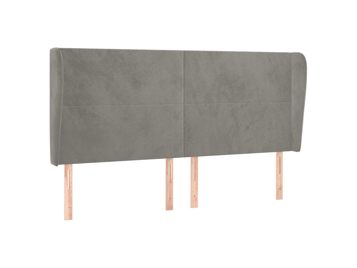 Maison Exclusive - Cabecero Con Orejas De Terciopelo Gris Claro 203x23x118/128 Cm