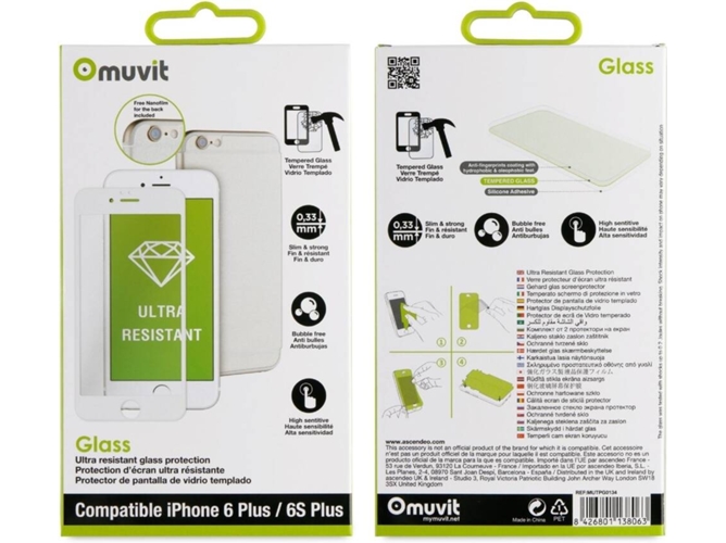 Protector de Pantalla 9H Apple iPhone 6, 6s Plus
