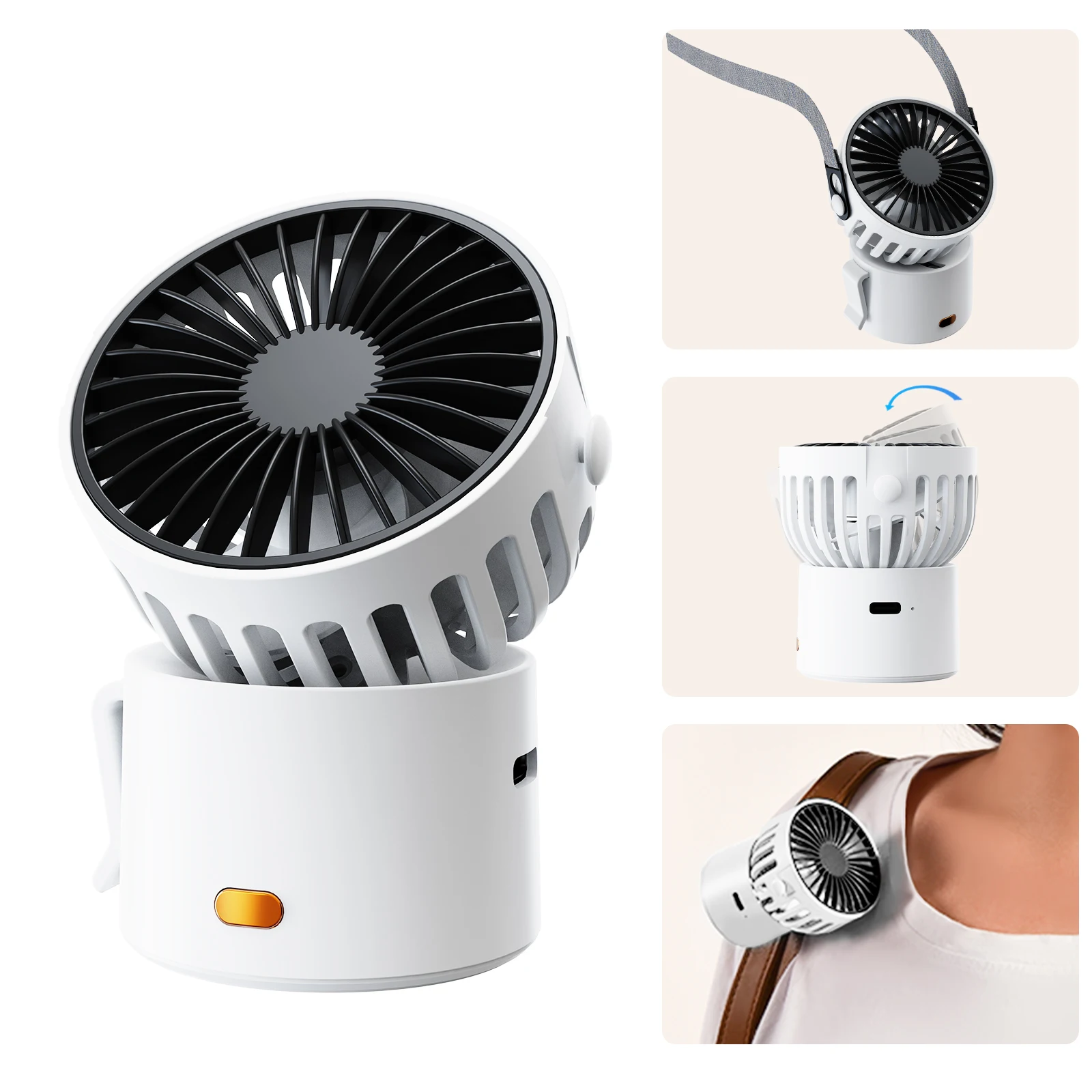 Ventilador Portátil (blanco), Tres Velocidades De Viento, Potente Flujo De Aire, Ventilador De Mano Personal.